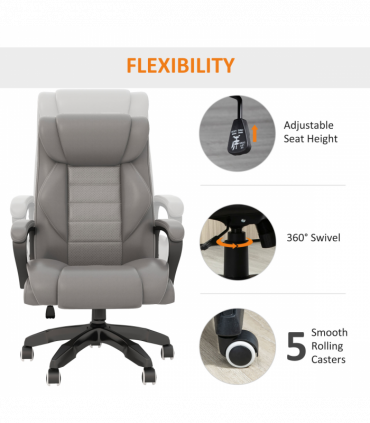 Vinsetto High Back 6 Points Vibration Massage Executive Office Chair, Grey