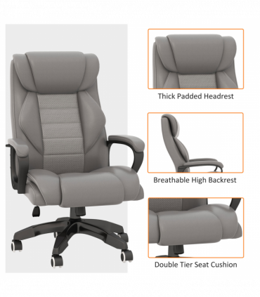 Vinsetto High Back 6 Points Vibration Massage Executive Office Chair, Grey