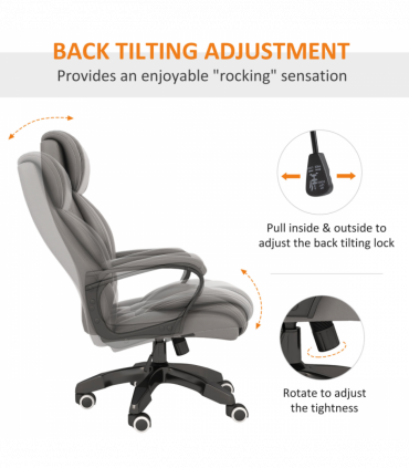 Vinsetto High Back 6 Points Vibration Massage Executive Office Chair, Grey