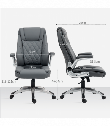 Vinsetto High Back Executive Office Chair Home Swivel Dark Grey