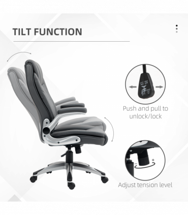 Vinsetto High Back Executive Office Chair Home Swivel Dark Grey