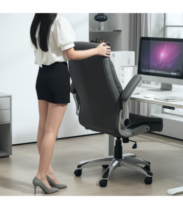 Vinsetto High Back Executive Office Chair Home Swivel Dark Grey