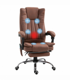 Vinsetto High Back Office Chair with Vibration Massage and Heat, Brown