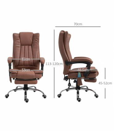 Vinsetto High Back Office Chair with Vibration Massage and Heat, Brown