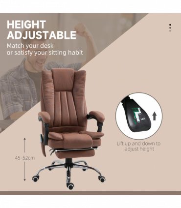Vinsetto High Back Office Chair with Vibration Massage and Heat, Brown