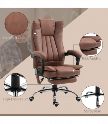 Vinsetto High Back Office Chair with Vibration Massage and Heat, Brown