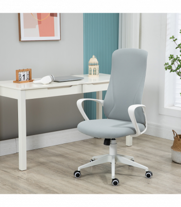 Vinsetto High-Back Home Office Chair Height Adjustable Elastic Desk Chair Grey