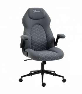 Vinsetto High-Back Home Office Chair w/ Flip Up Armrests Swivel Seat Dark Grey