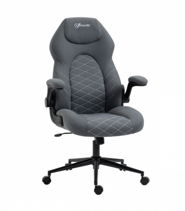 Vinsetto High-Back Home Office Chair w/ Flip Up Armrests Swivel Seat Dark Grey