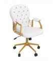 Vinsetto Home Office Chair Button Tufted Desk Chair with Swivel Wheels White