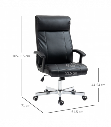Vinsetto Massage Office Chair PU Leather Computer Chair w/ Tilt Function Black