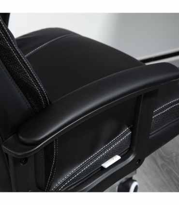 Vinsetto Massage Office Chair PU Leather Computer Chair w/ Tilt Function Black