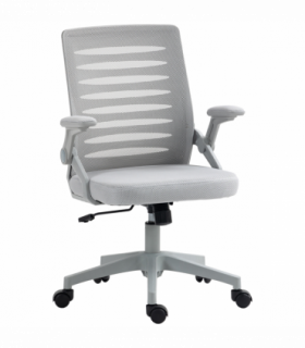 Vinsetto Mesh Office Chair Home Swivel Task Chair w/ Lumbar Support, Arm, Grey