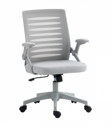 Vinsetto Mesh Office Chair Home Swivel Task Chair w/ Lumbar Support, Arm, Grey