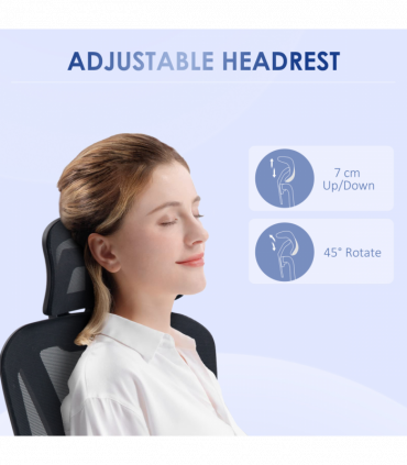 Vinsetto Mesh Office Chair Swivel Desk Chair w/ Adjustable Height Headrest Black