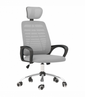 Vinsetto Mesh Office Chair, Computer Chair with Rotatable Headrest, Grey