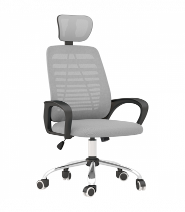 Vinsetto Mesh Office Chair, Computer Chair with Rotatable Headrest, Grey