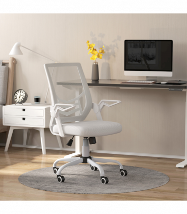 Vinsetto Mesh Swivel Office Chair Task Computer Chair w/ Lumbar Support, White