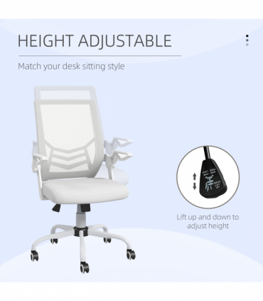 Vinsetto Mesh Swivel Office Chair Task Computer Chair w/ Lumbar Support, White