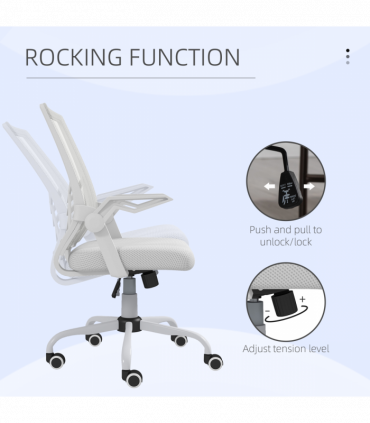 Vinsetto Mesh Swivel Office Chair Task Computer Chair w/ Lumbar Support, White