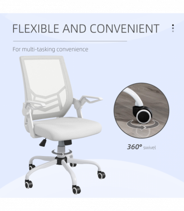 Vinsetto Mesh Swivel Office Chair Task Computer Chair w/ Lumbar Support, White