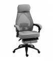 Vinsetto Mesh Swivel Task Chair for Home Office with Footrest Dark Grey