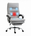 Vinsetto Microfibre Vibration Massage Office Chair with Heat, Footrest, Grey
