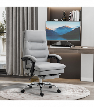 Vinsetto Microfibre Vibration Massage Office Chair with Heat, Footrest, Grey