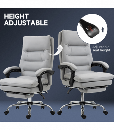 Vinsetto Microfibre Vibration Massage Office Chair with Heat, Footrest, Grey