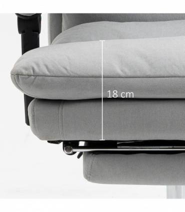 Vinsetto Microfibre Vibration Massage Office Chair with Heat, Footrest, Grey