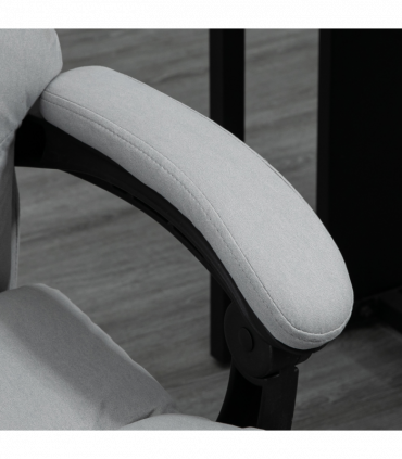 Vinsetto Microfibre Vibration Massage Office Chair with Heat, Footrest, Grey