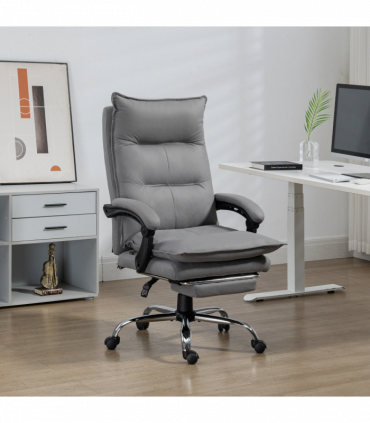 Vinsetto Microfibre Vibration Massage Office Chair with Heat, Footrest, Grey