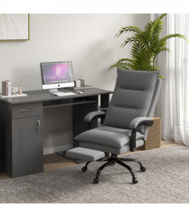 Vinsetto Microfibre Vibration Massage Office Chair with Heat, Footrest, Grey