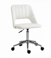 Vinsetto Mid-Back Swivel Home Office Chair Scallop Computer Chair Cream White