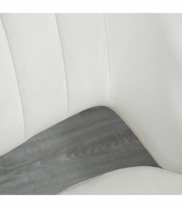 Vinsetto Mid-Back Swivel Home Office Chair Scallop Computer Chair Cream White