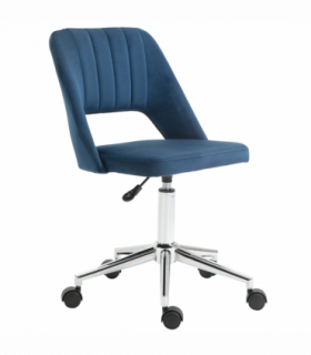 Vinsetto Mid-Back Swivel Home Office Chair Scallop Computer Chair Dark Blue