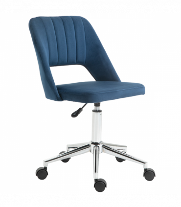Vinsetto Mid-Back Swivel Home Office Chair Scallop Computer Chair Dark Blue