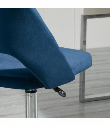 Vinsetto Mid-Back Swivel Home Office Chair Scallop Computer Chair Dark Blue