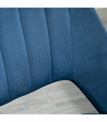 Vinsetto Mid-Back Swivel Home Office Chair Scallop Computer Chair Dark Blue