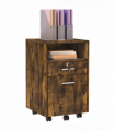 Vinsetto Mobile File Cabinet Lockable Documents Storage w/ 5 Wheels Rustic Brown