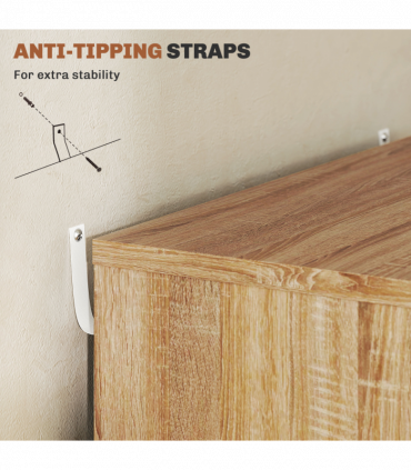 Vinsetto Mobile Filing Cabinet, 5-drawer File Cabinet with Wheels, Oak