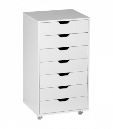 Vinsetto Mobile Filing Cabinet, 7-drawer File Cabinet with Wheels, White