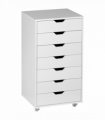 Vinsetto Mobile Filing Cabinet, 7-drawer File Cabinet with Wheels, White