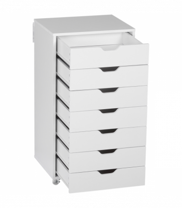 Vinsetto Mobile Filing Cabinet, 7-drawer File Cabinet with Wheels, White