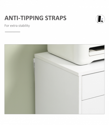 Vinsetto Mobile Filing Cabinet, 7-drawer File Cabinet with Wheels, White