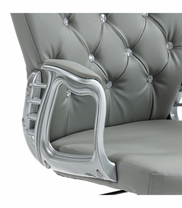 Vinsetto Office Chair PU Diamante Padded Ergonomic 360° Swivel Grey
