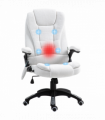 Vinsetto Office Chair w/ Heating Massage Points Relaxing Reclining Cream White