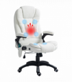 Vinsetto Office Chair w/ Heating Massage Points Relaxing Reclining White