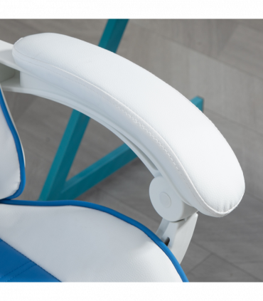 Vinsetto Racing Style Gaming Chair with Footrest Removable Rabbit Ears, Blue