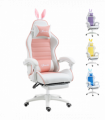 Vinsetto Racing Style Gaming Chair with Footrest Removable Rabbit Ears, Pink